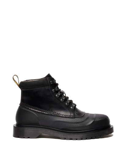 939 SUB FLEECE LINED LEATHER ANKLE BOOTS in Black