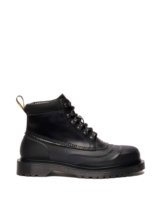 939 SUB FLEECE LINED LEATHER ANKLE BOOTS in Black
