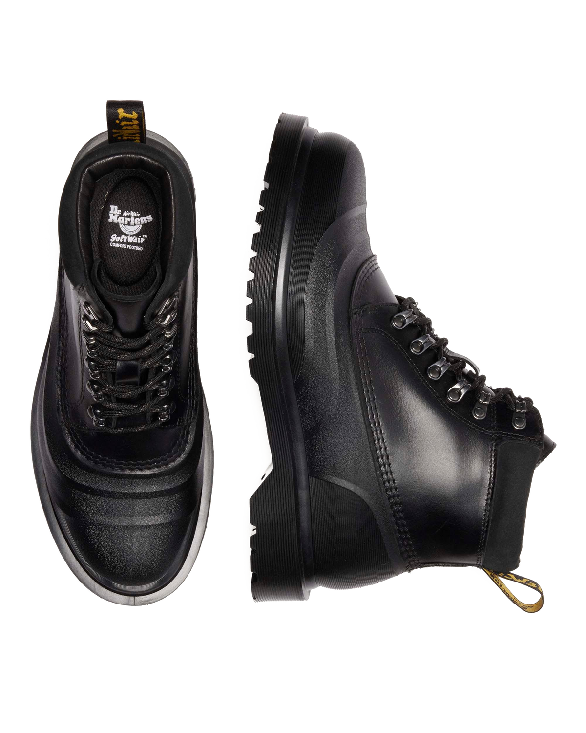 939 SUB FLEECE LINED LEATHER ANKLE BOOTS in Black
