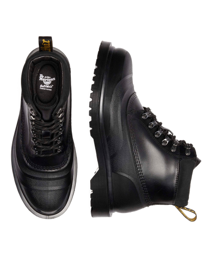 939 SUB FLEECE LINED LEATHER ANKLE BOOTS in Black