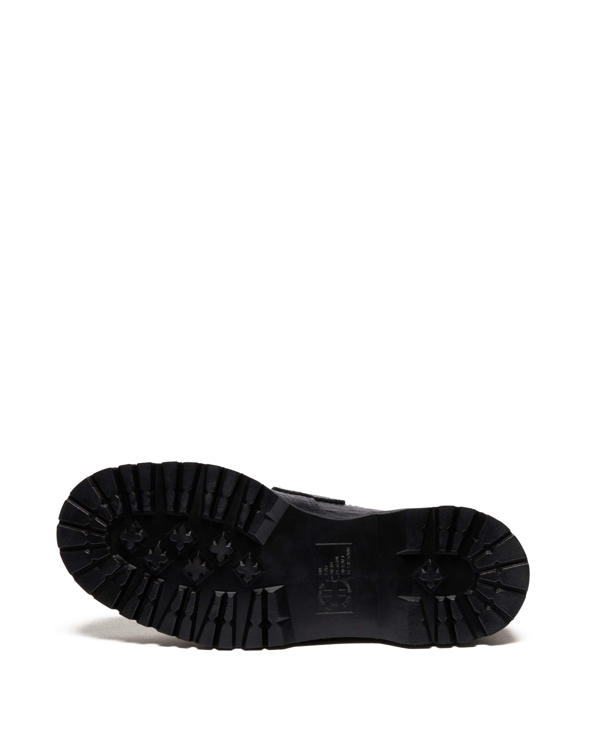 Penton Brogue Emboss Leather Loafers in Black