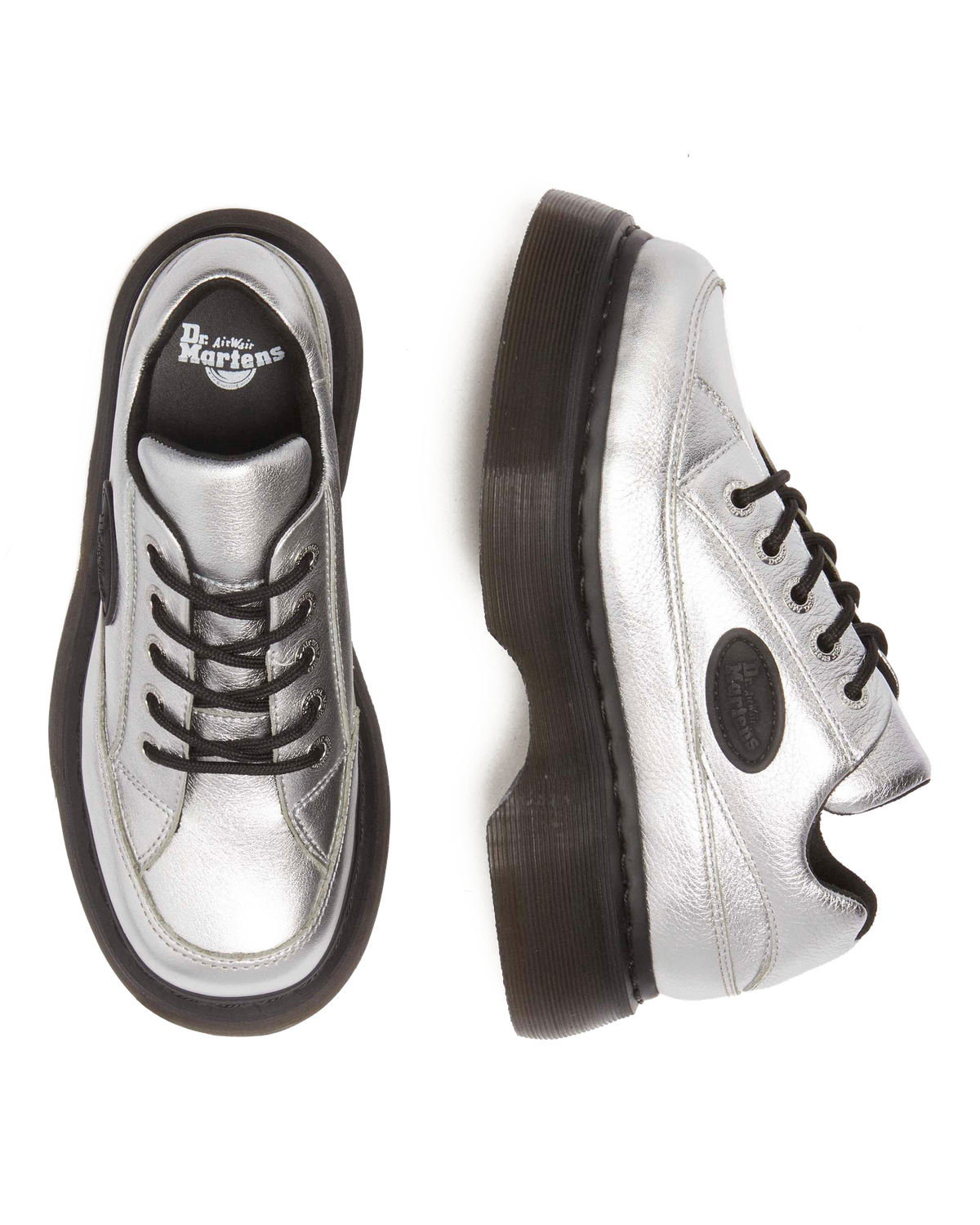 Buzz 5-eye metalic leather shoes in Metallic