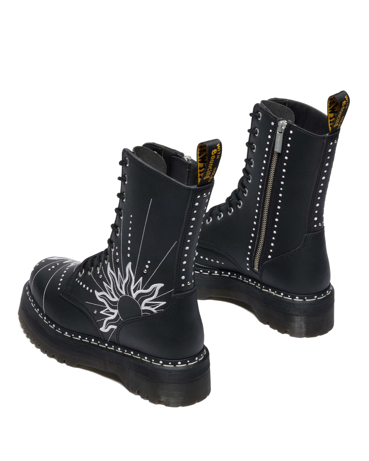 Jadon Hi Solar Flare Reclaimed Leather Platform Boots in Black