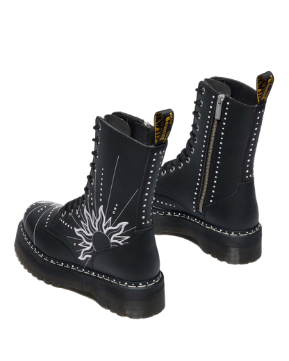 Jadon Hi Solar Flare Reclaimed Leather Platform Boots in Black