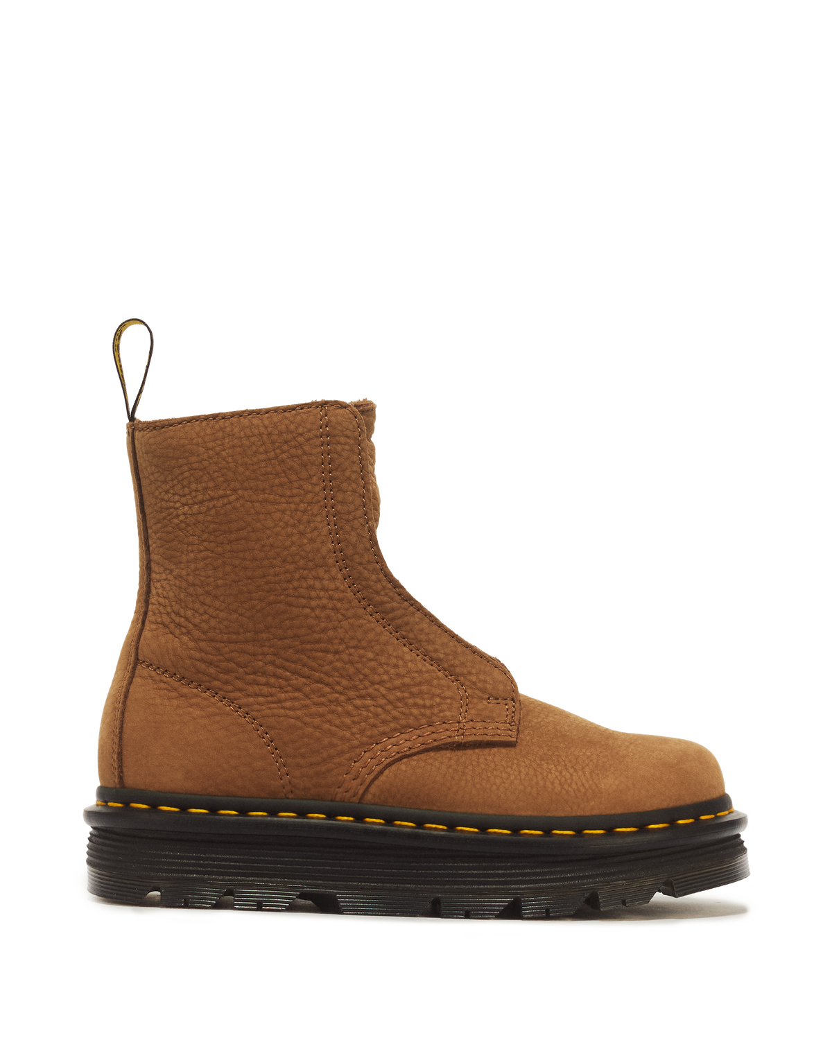 ZEBZAG LACELESS WARM LINED SLIP ON NUBUCK BOOTS in Desert Brown