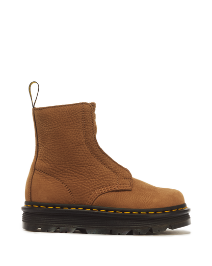 ZEBZAG LACELESS WARM LINED SLIP ON NUBUCK BOOTS in Desert Brown