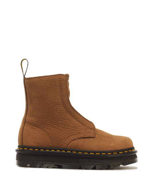 ZEBZAG LACELESS WARM LINED SLIP ON NUBUCK BOOTS in Desert Brown