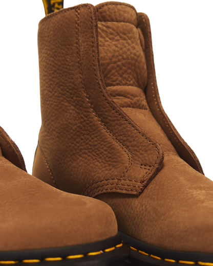 ZEBZAG LACELESS WARM LINED SLIP ON NUBUCK BOOTS in Desert Brown