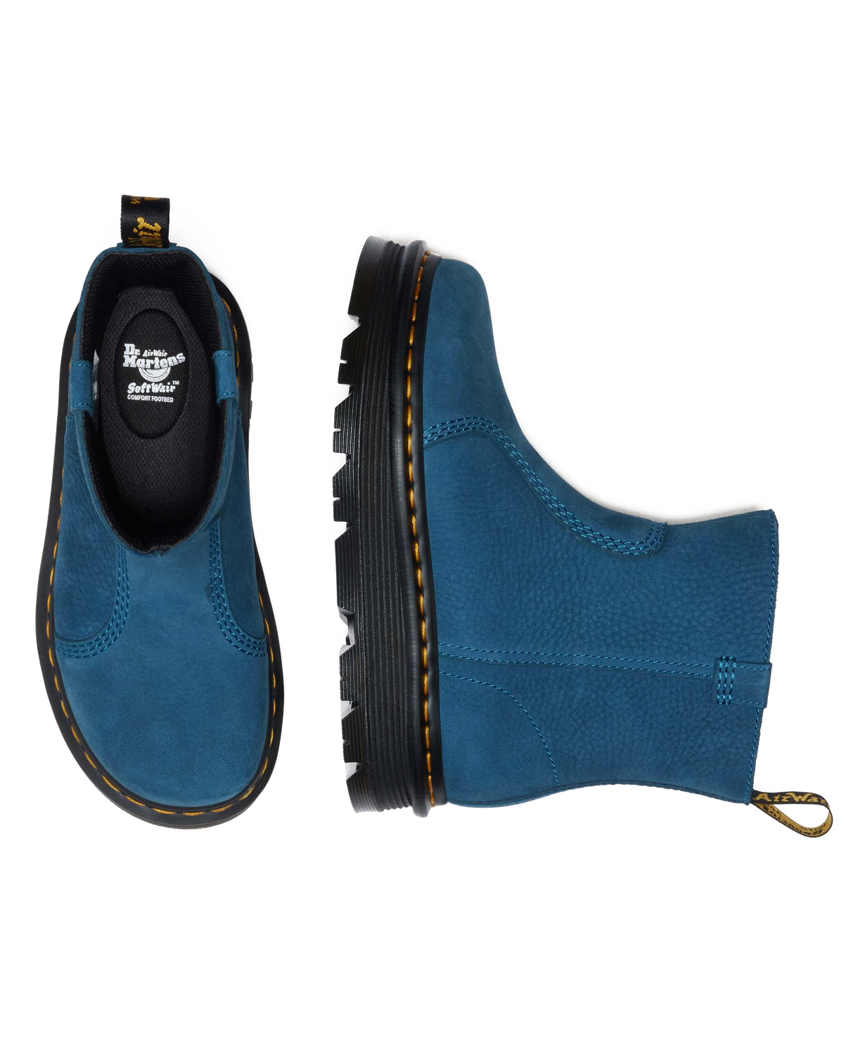 Zebzag Rigger Slip On Nubuck Boots in Neptune Blue