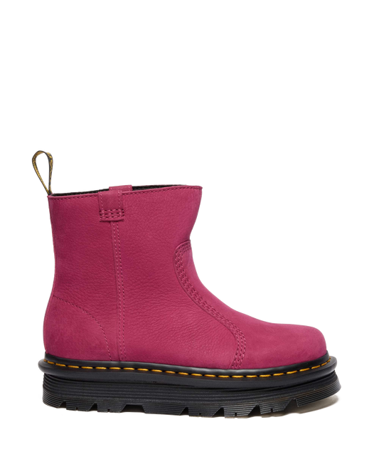 Zebzag Rigger Slip On Nubuck Boots in Fuchsia Pink