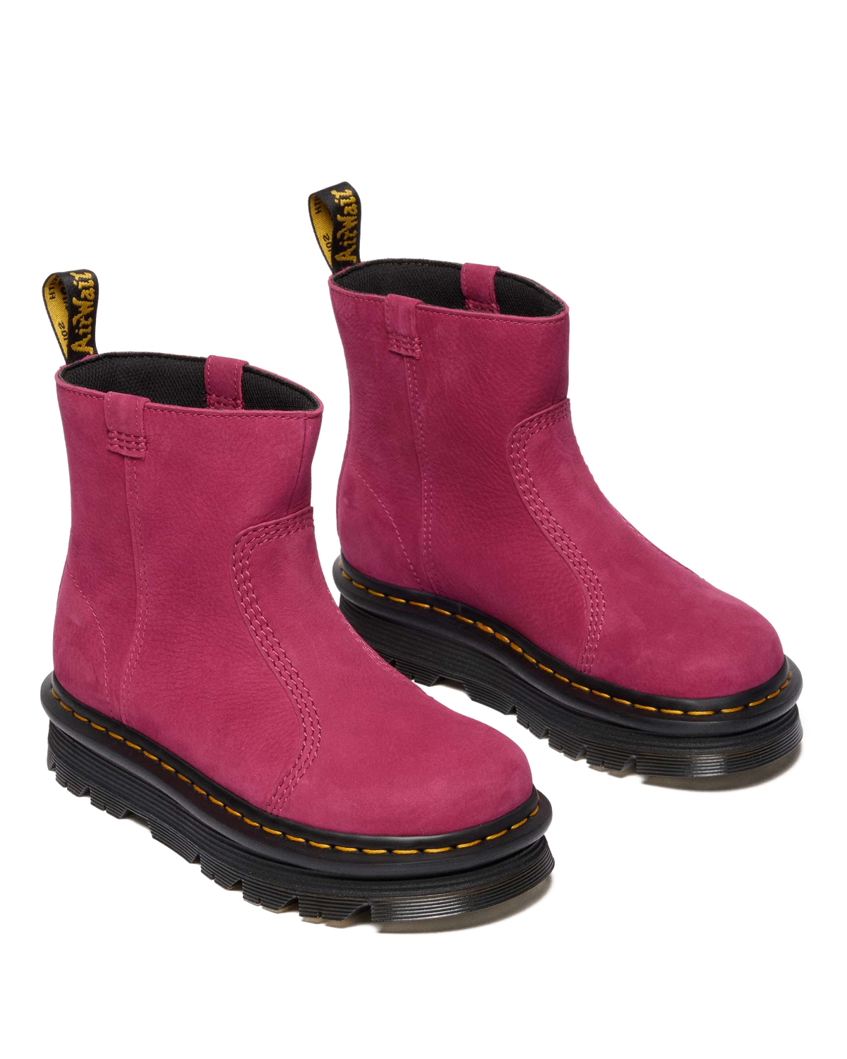 Zebzag Rigger Slip On Nubuck Boots in Fuchsia Pink