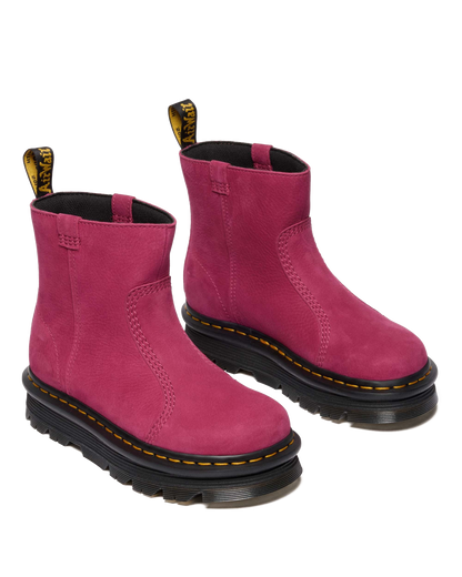 Zebzag Rigger Slip On Nubuck Boots in Fuchsia Pink
