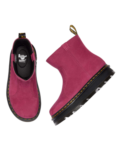 Zebzag Rigger Slip On Nubuck Boots in Fuchsia Pink