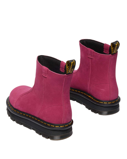 Zebzag Rigger Slip On Nubuck Boots in Fuchsia Pink