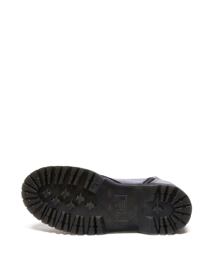 Jadon Distressed Patent Leather Platform Boots in Black