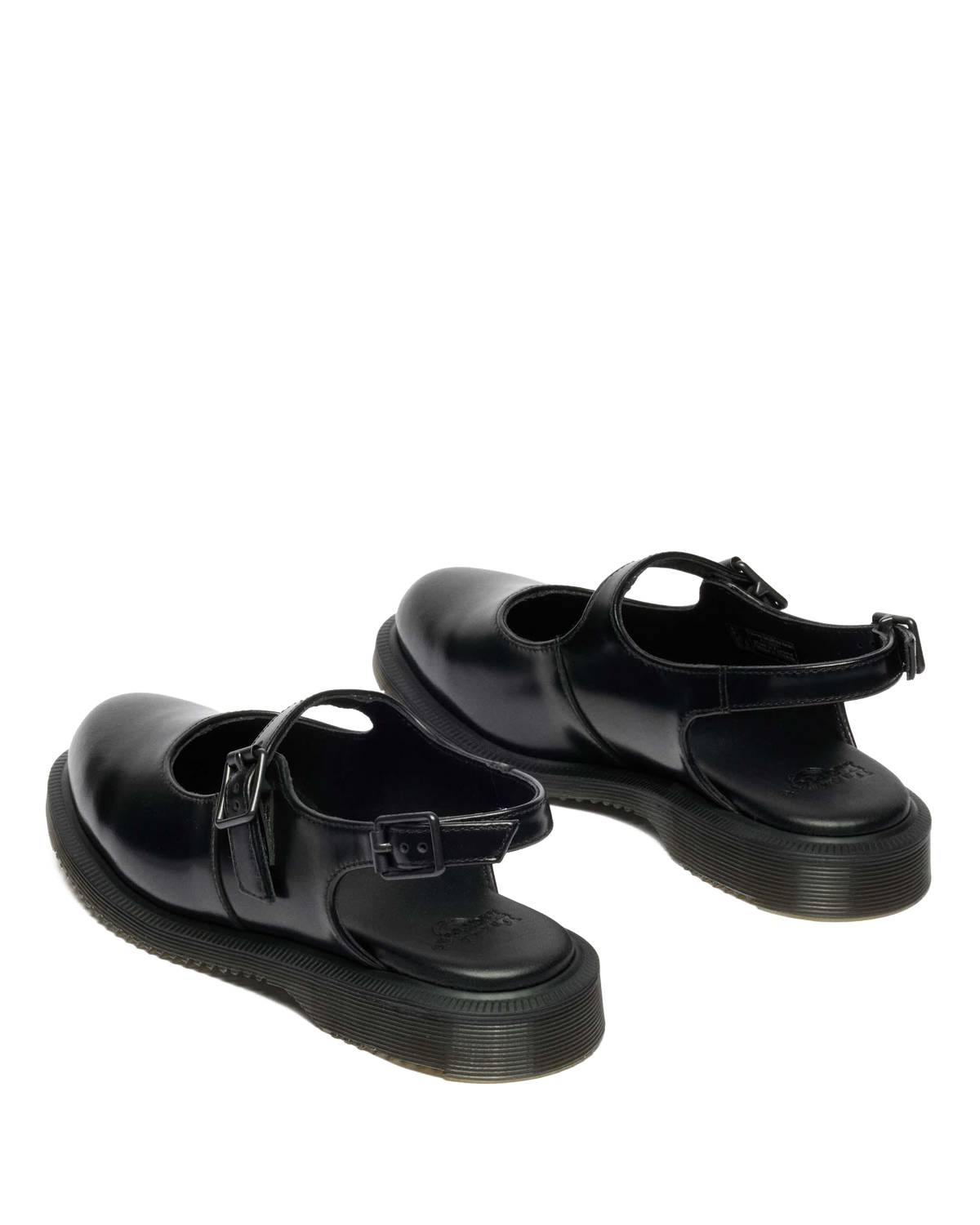 Madaline Mary Jane Smooth Leather Sling Back Shoes in Black