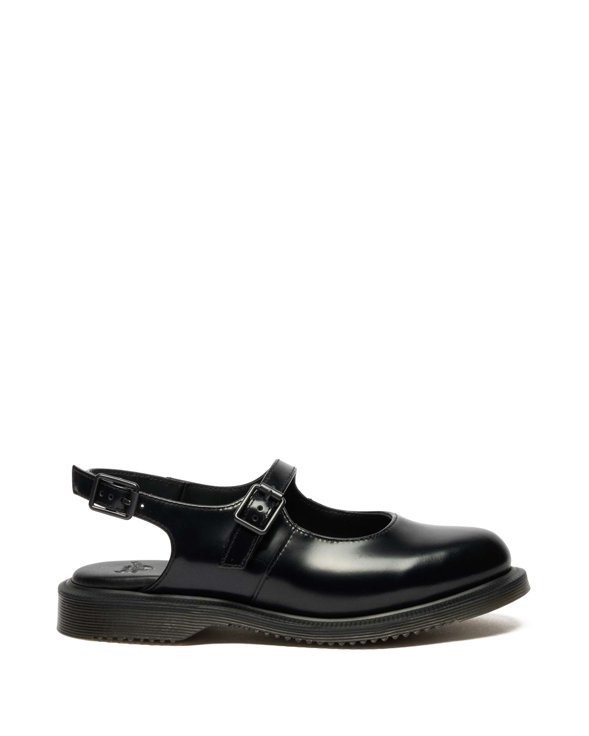 Madaline Mary Jane Smooth Leather Sling Back Shoes in Black