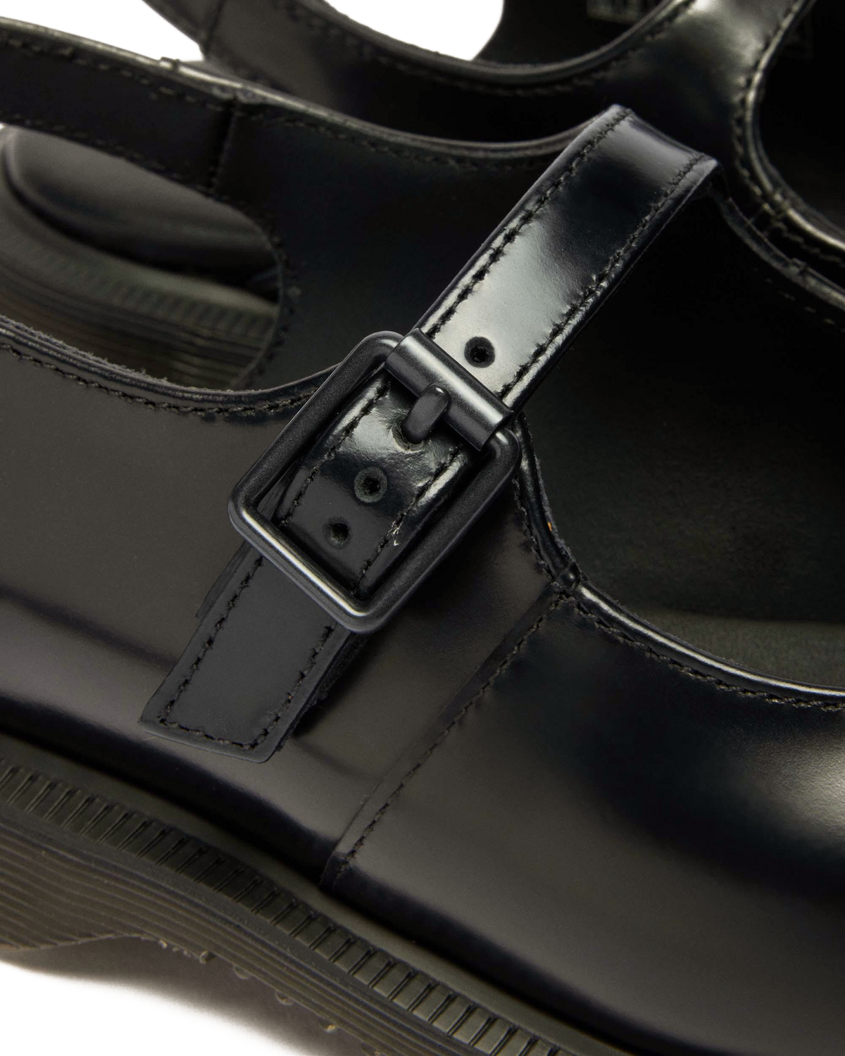 Madaline Mary Jane Smooth Leather Sling Back Shoes in Black