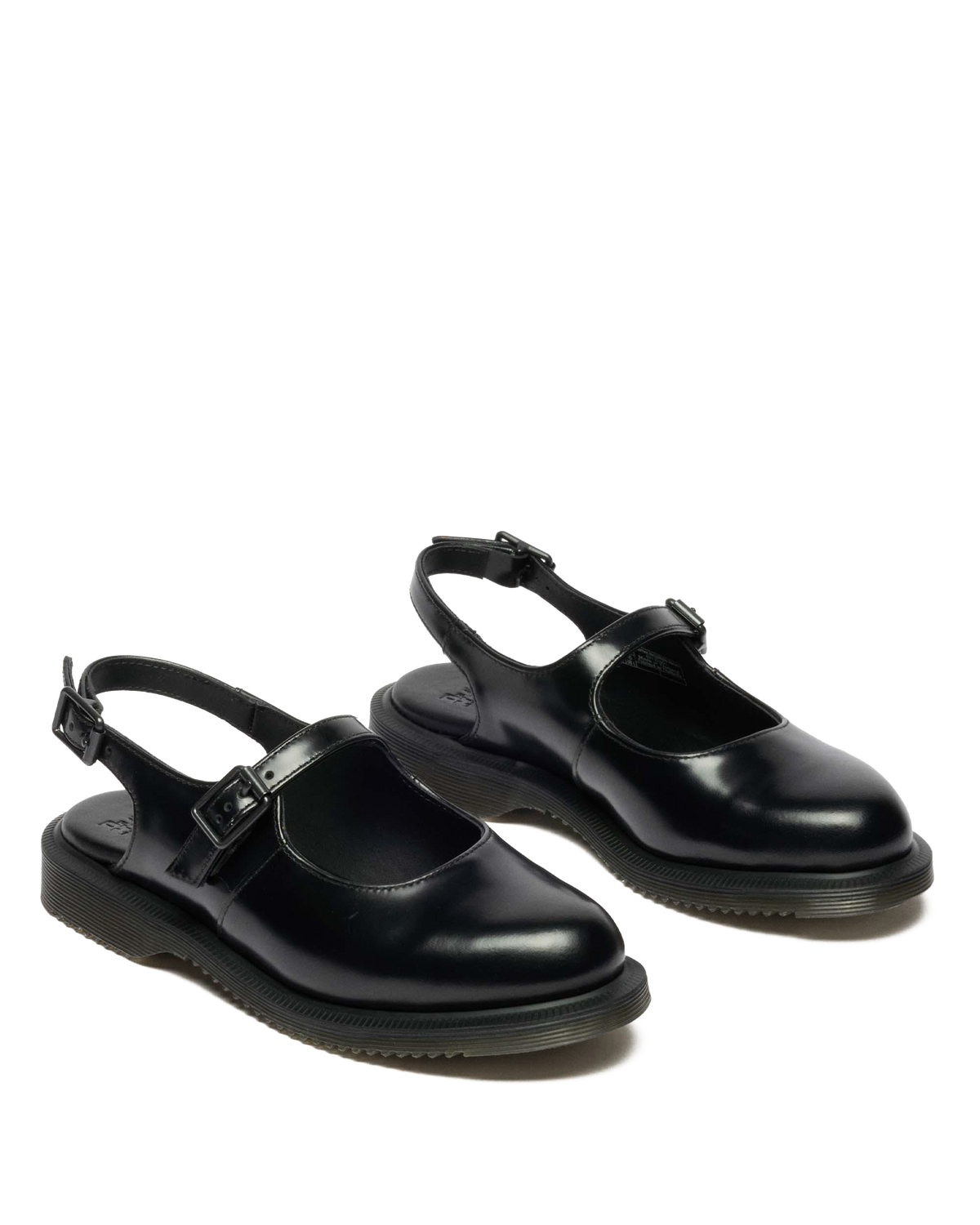 Madaline Mary Jane Smooth Leather Sling Back Shoes in Black