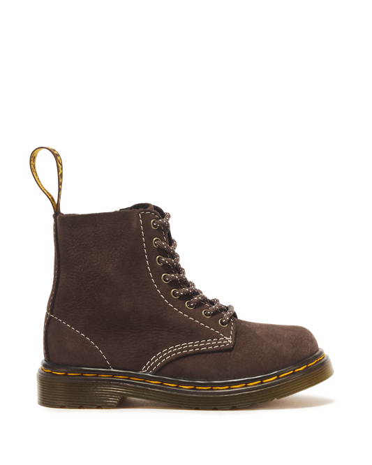 Toddler 1460 Tumbled Nubuck Boots in Dark Brown