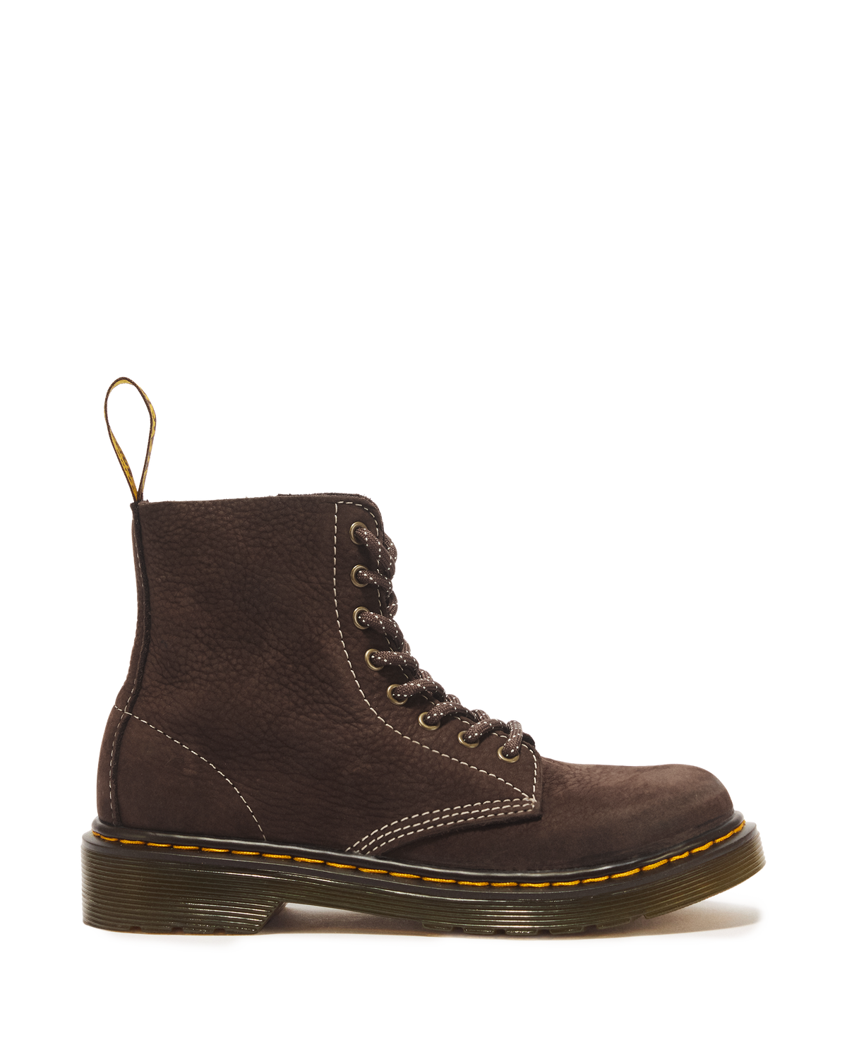 Junior 1460 Tumbled Nubuck Boots in Dark Brown