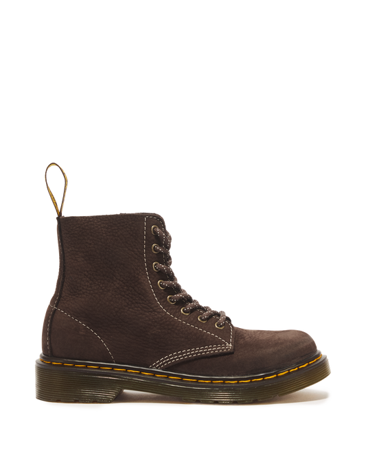 Junior 1460 Tumbled Nubuck Boots in Dark Brown