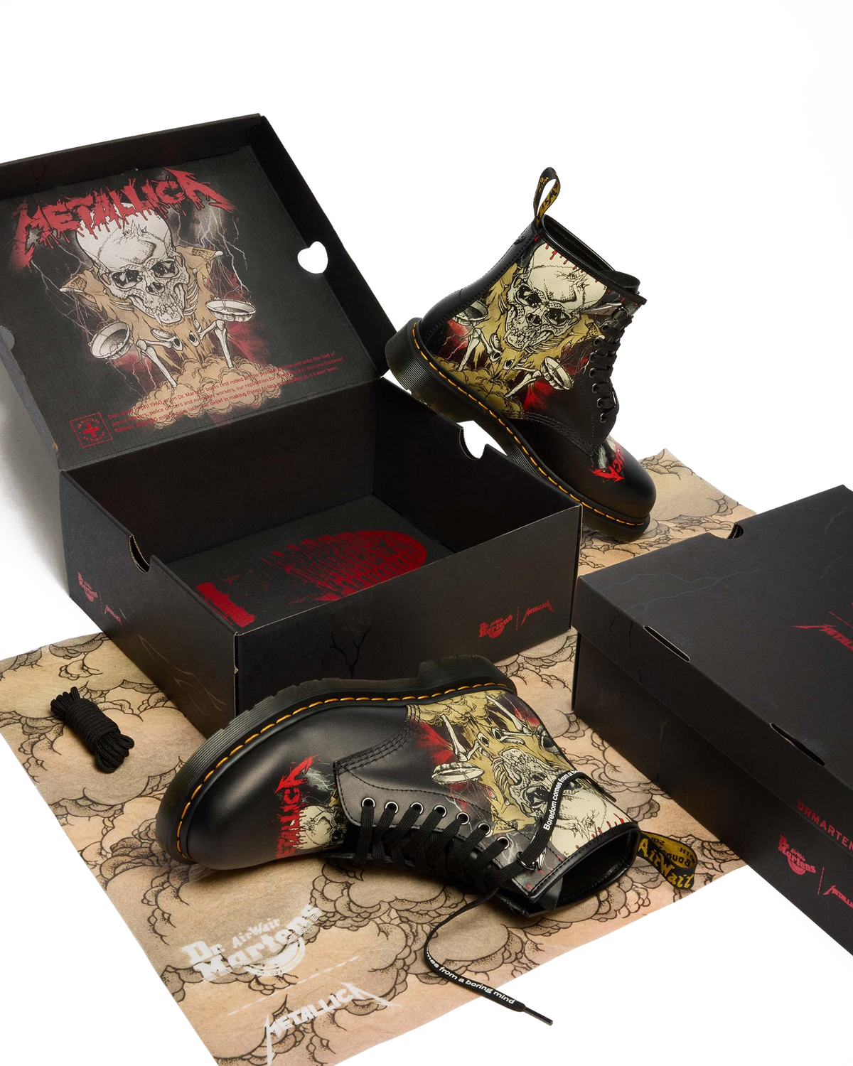 1460 Metallica Skull Lightning in White &amp; Multi