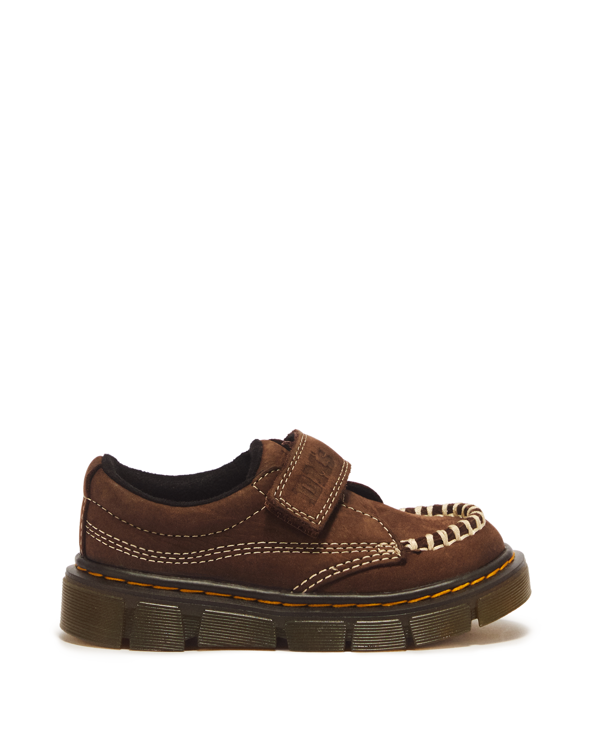 Toddler Raffe Strap Tumbled Nubuck Strap Shoes in Dark Brown