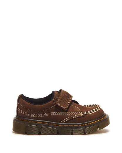 Toddler Raffe Strap Tumbled Nubuck Strap Shoes in Dark Brown