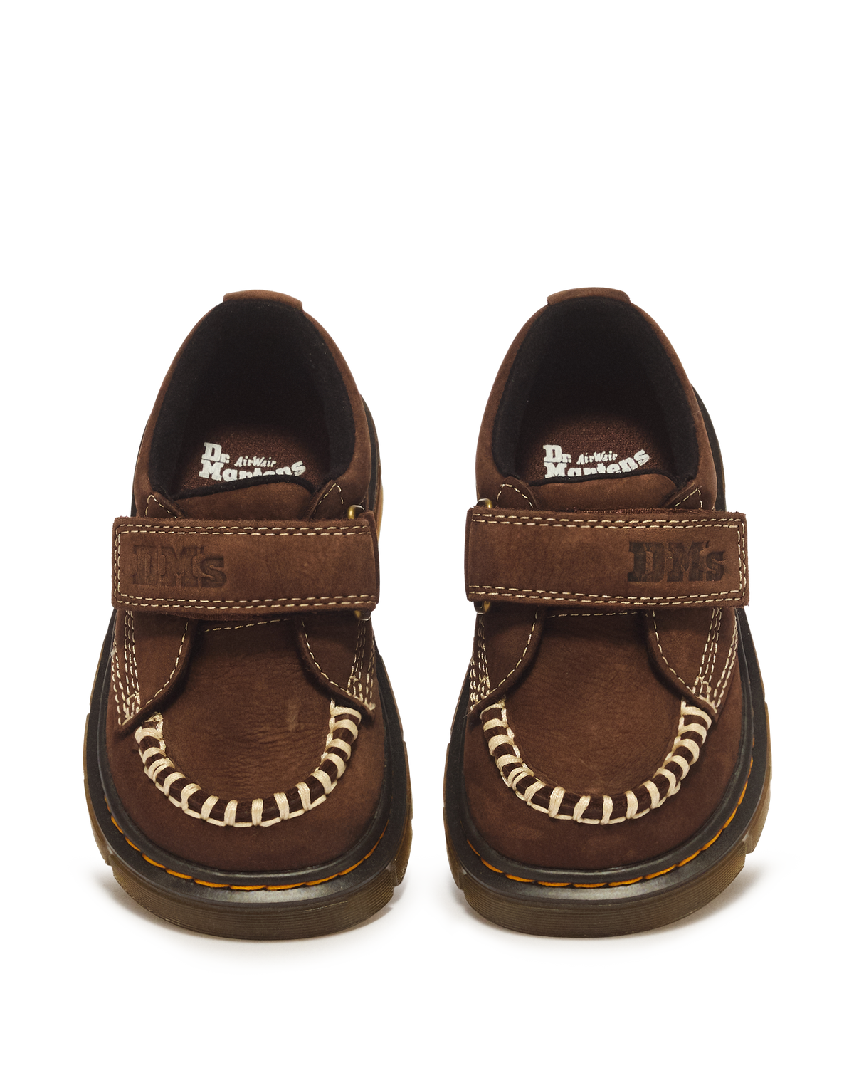 Toddler Raffe Strap Tumbled Nubuck Strap Shoes in Dark Brown
