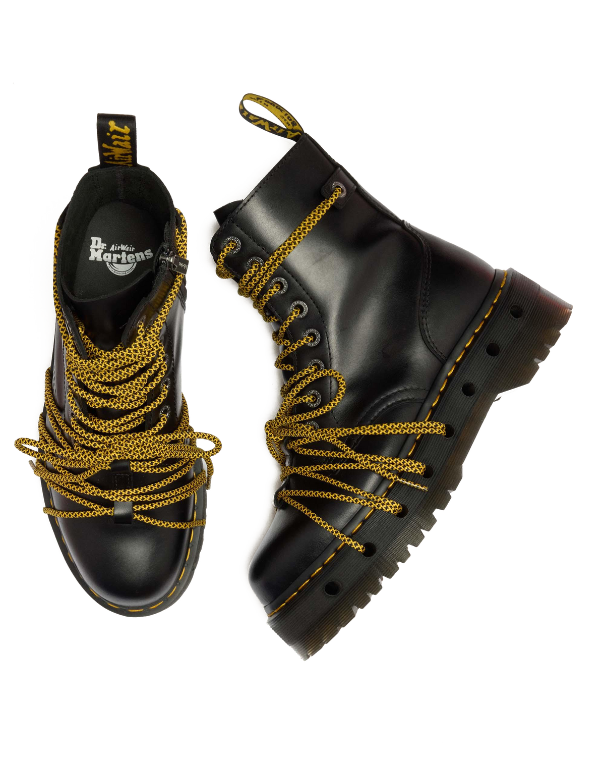 Jadon XL Leather Platform Boots in Black