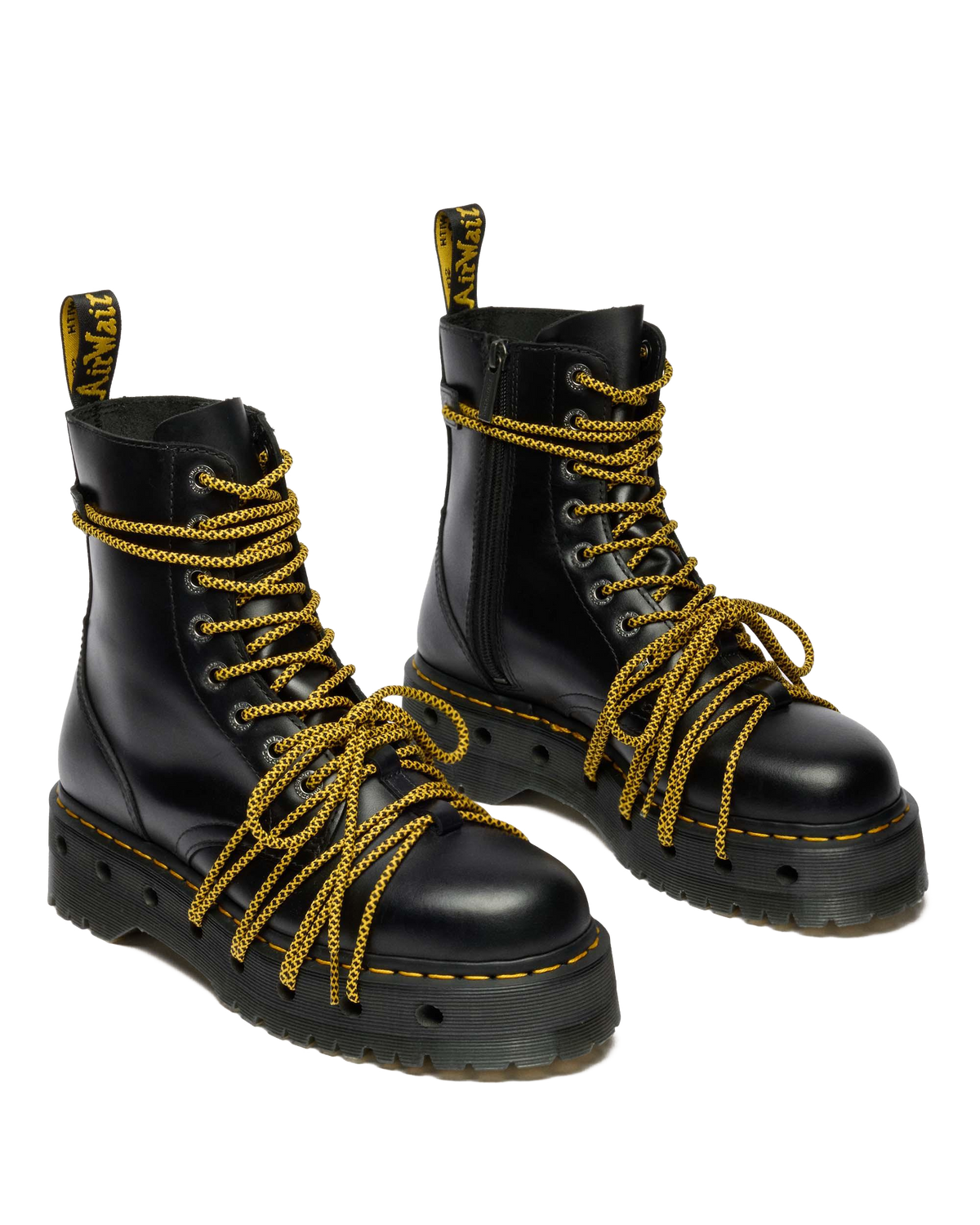 Jadon XL Leather Platform Boots in Black