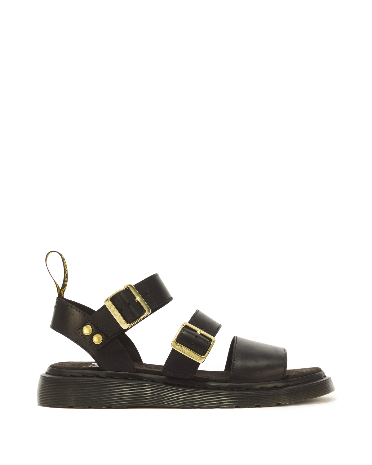 Gryphon Atlas Leather Gladiator Sandals in Black Atlas