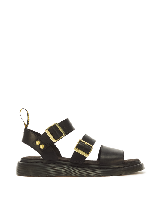Gryphon Atlas Leather Gladiator Sandals in Black Atlas