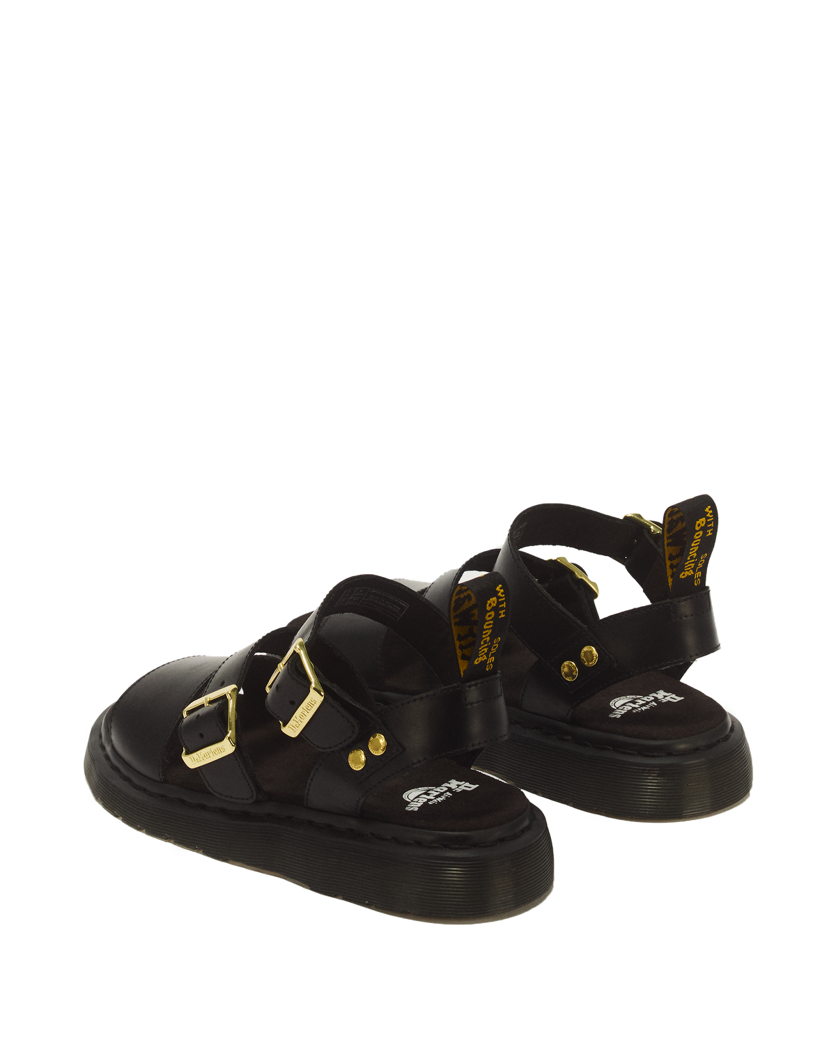 Gryphon Atlas Leather Gladiator Sandals in Black Atlas