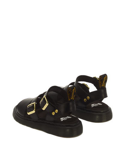 Gryphon Atlas Leather Gladiator Sandals in Black Atlas