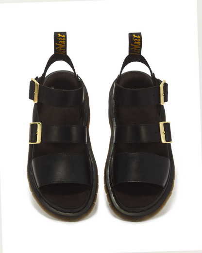 Gryphon Atlas Leather Gladiator Sandals in Black Atlas