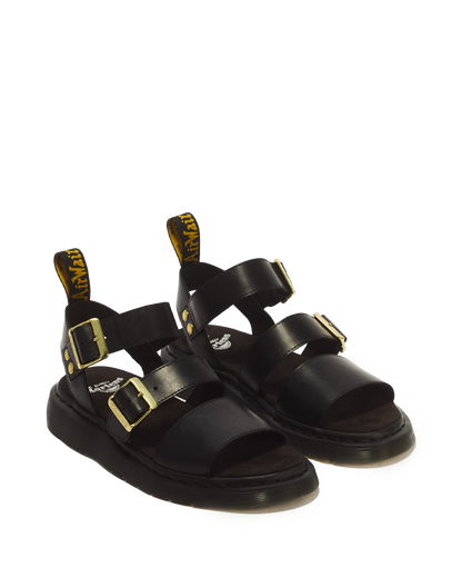 Gryphon Atlas Leather Gladiator Sandals in Black Atlas
