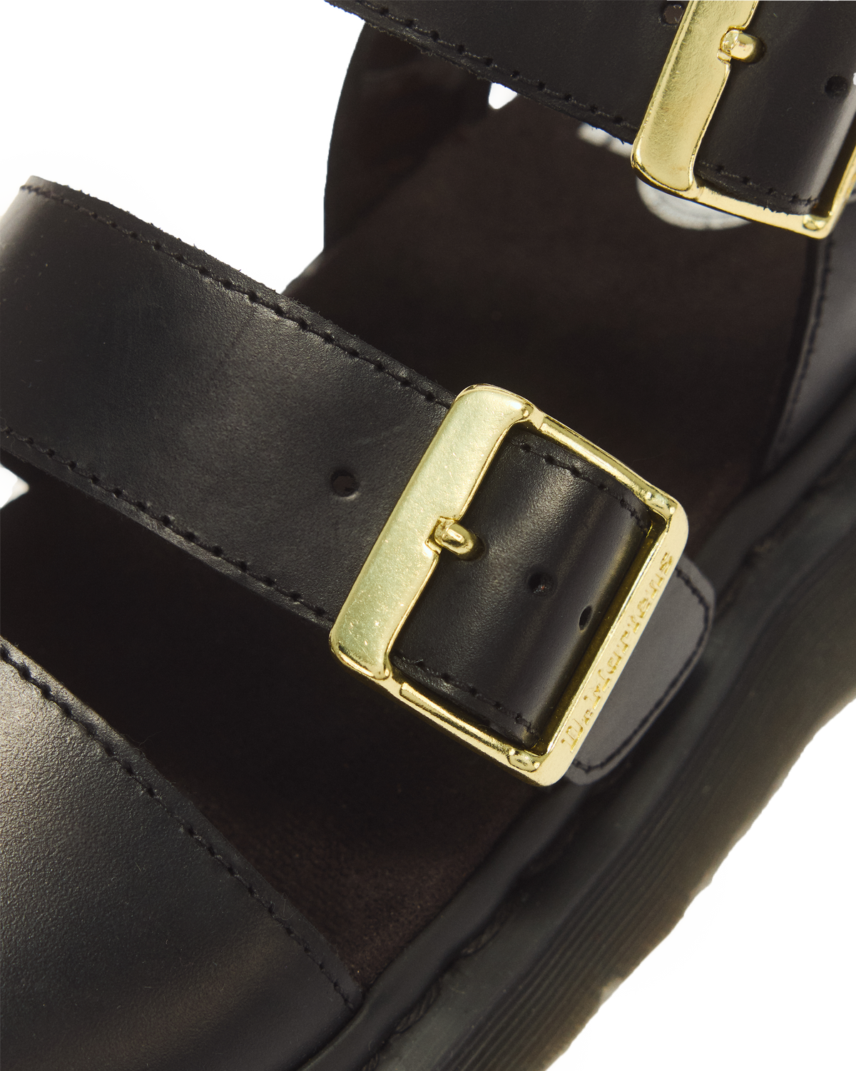 Gryphon Atlas Leather Gladiator Sandals in Black Atlas