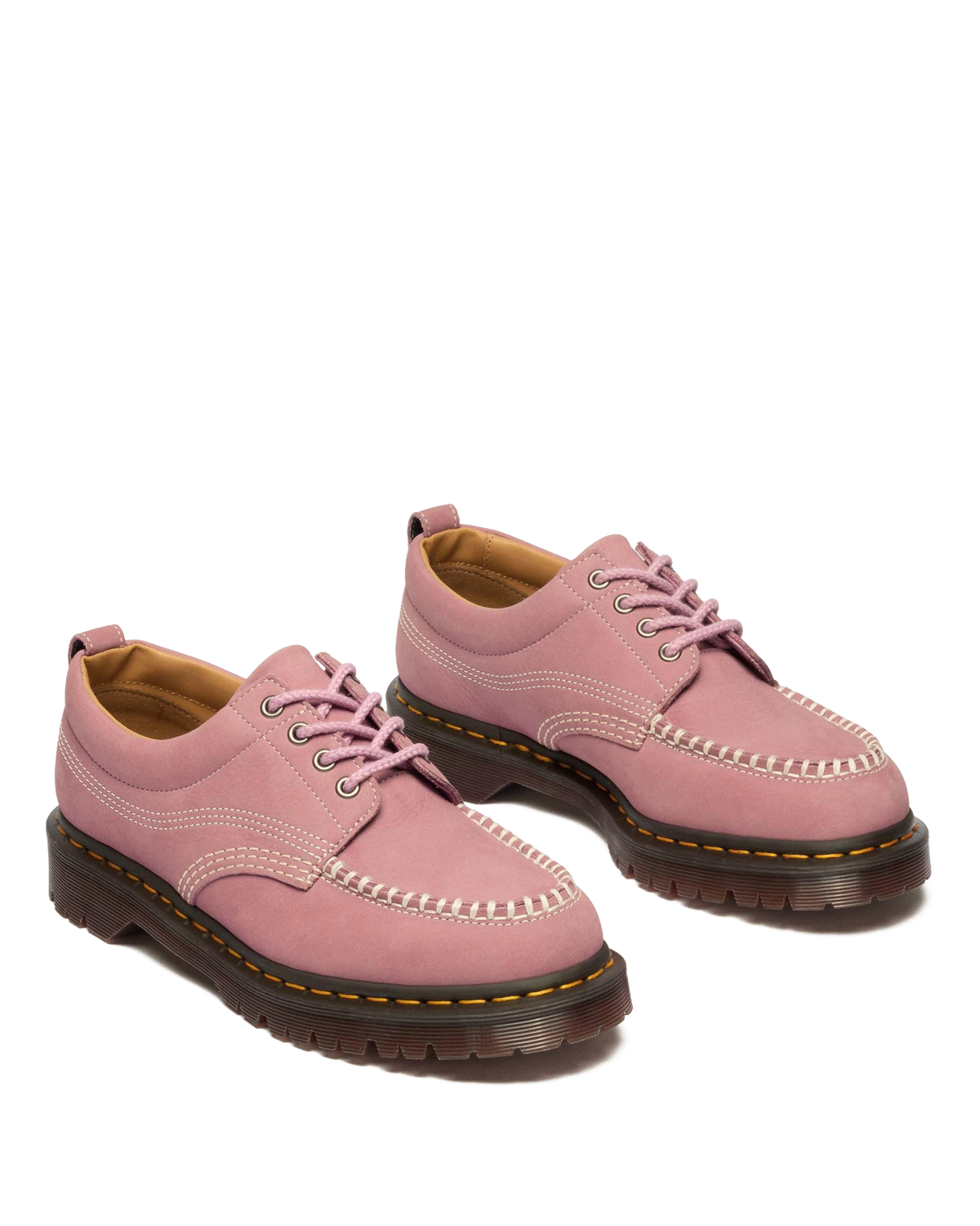 Lowell Nubuck Moc Toe Shoes in Dusty Rose