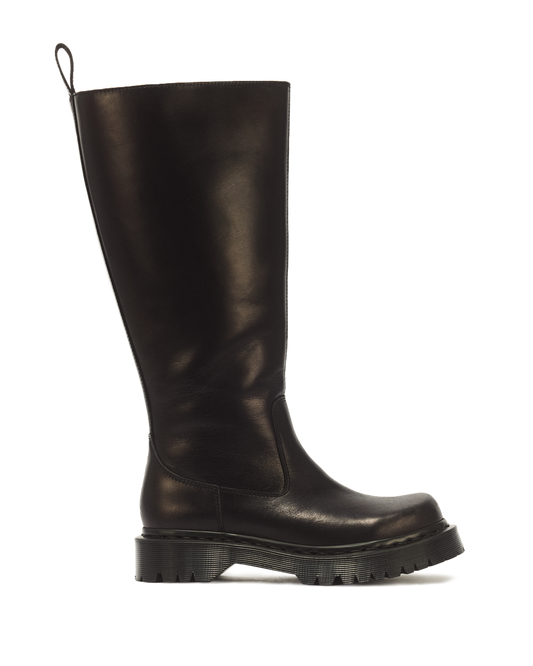Rejena Hi Old Harness Leather Boots in Black