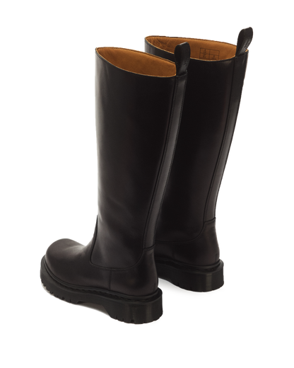 Rejena Hi Old Harness Leather Boots in Black