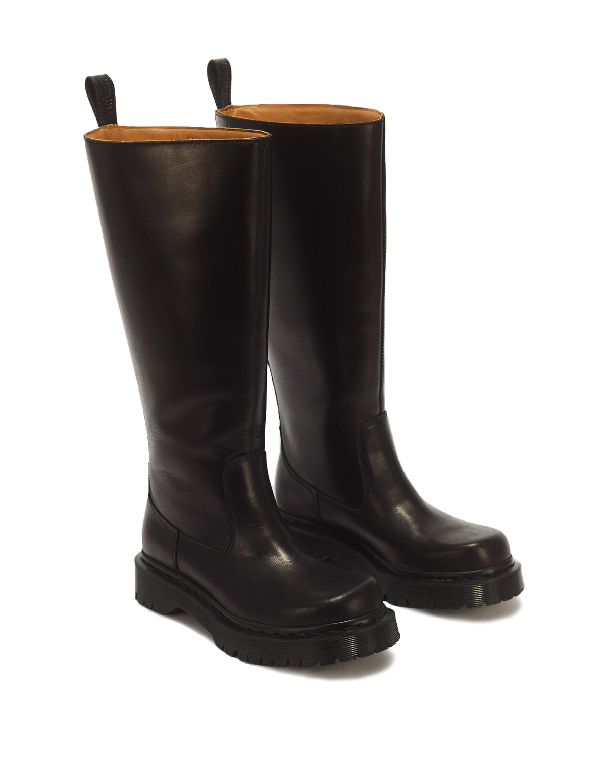 Rejena Hi Old Harness Leather Boots in Black