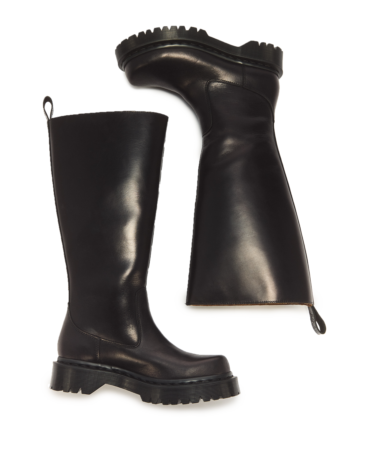 Rejena Hi Old Harness Leather Boots in Black