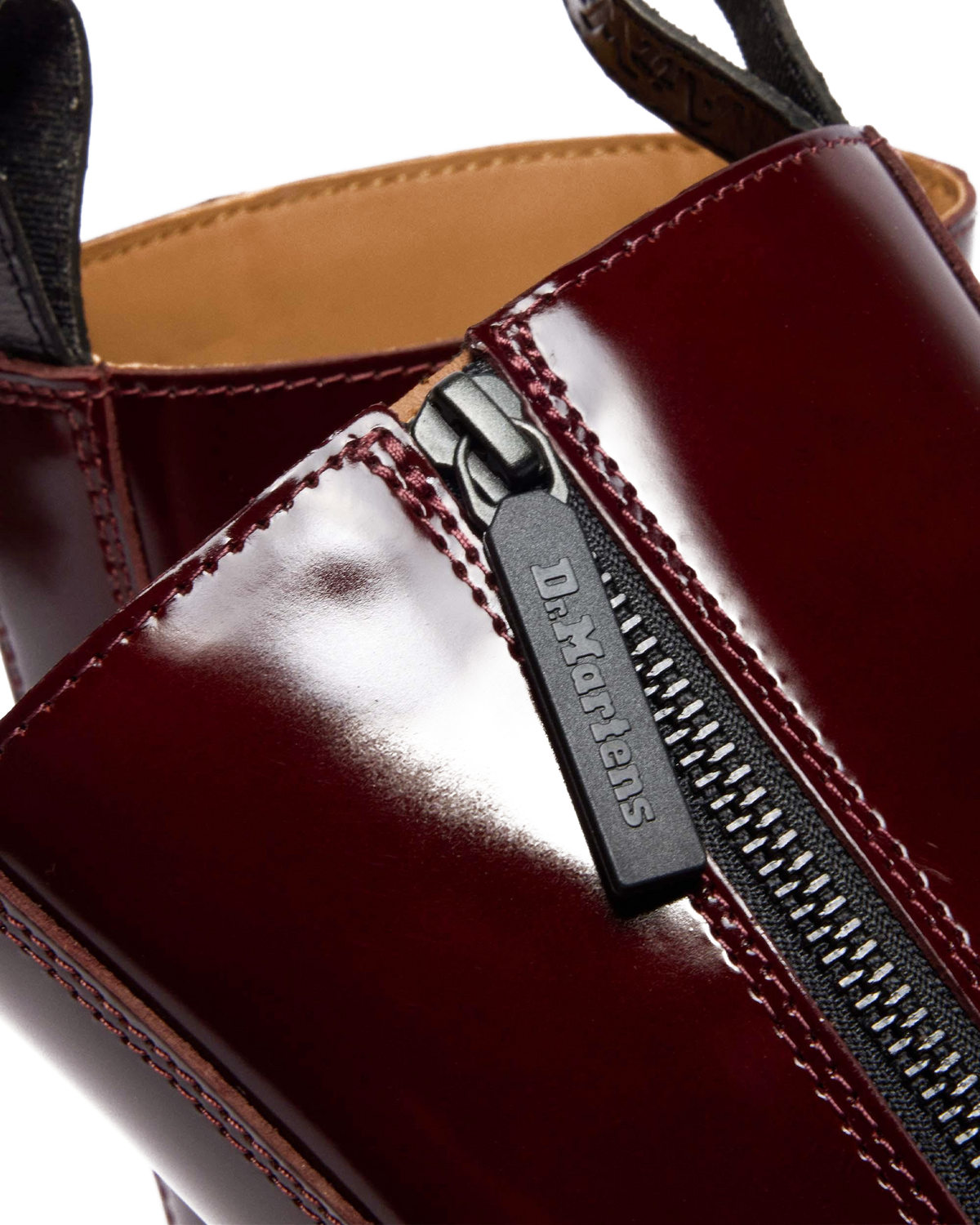 Rejena Lacquered Leather Boots in Cherry Red