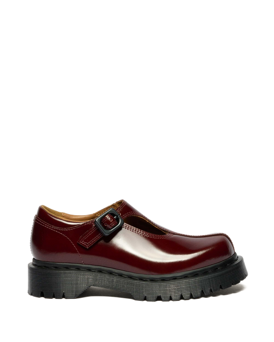 Rejena Mary Jane Lacquered Leather Shoes in Cherry Red