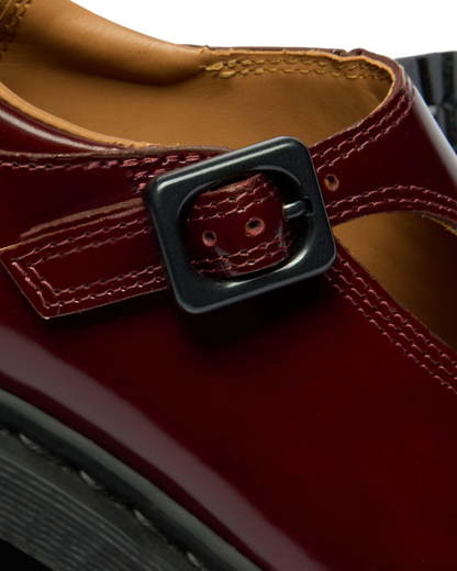 Rejena Mary Jane Lacquered Leather Shoes in Cherry Red
