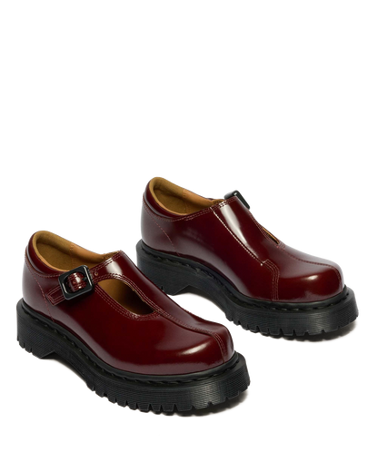 Rejena Mary Jane Lacquered Leather Shoes in Cherry Red