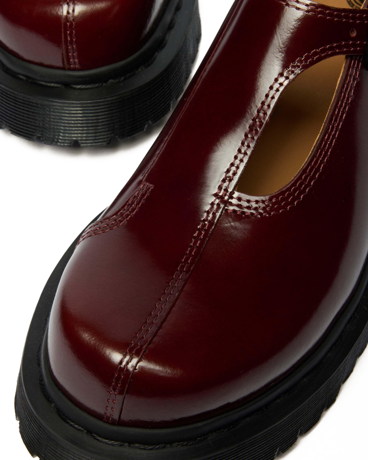 Rejena Mary Jane Lacquered Leather Shoes in Cherry Red