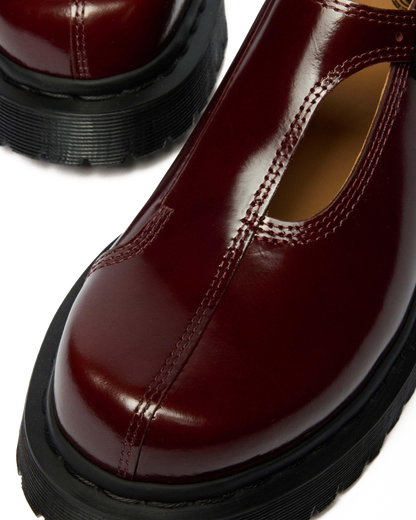 Rejena Mary Jane Lacquered Leather Shoes in Cherry Red
